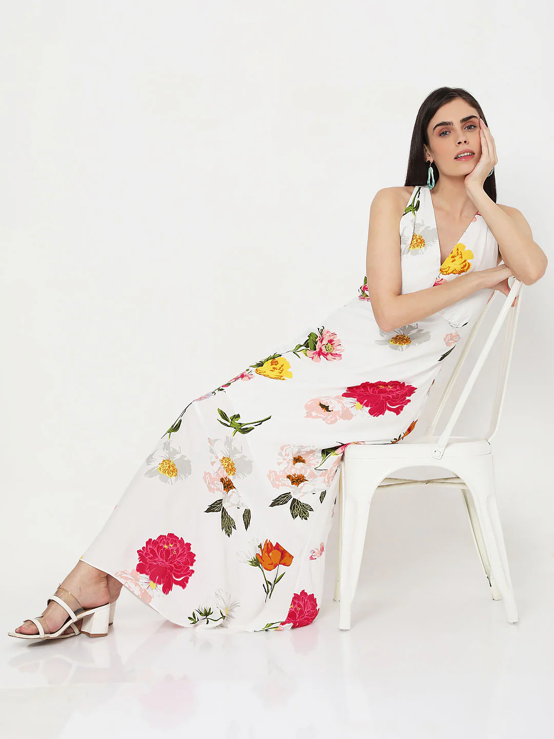 White Floral Maxi Dress