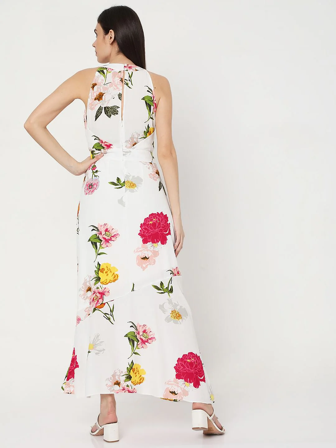 White Floral Maxi Dress - Image 4
