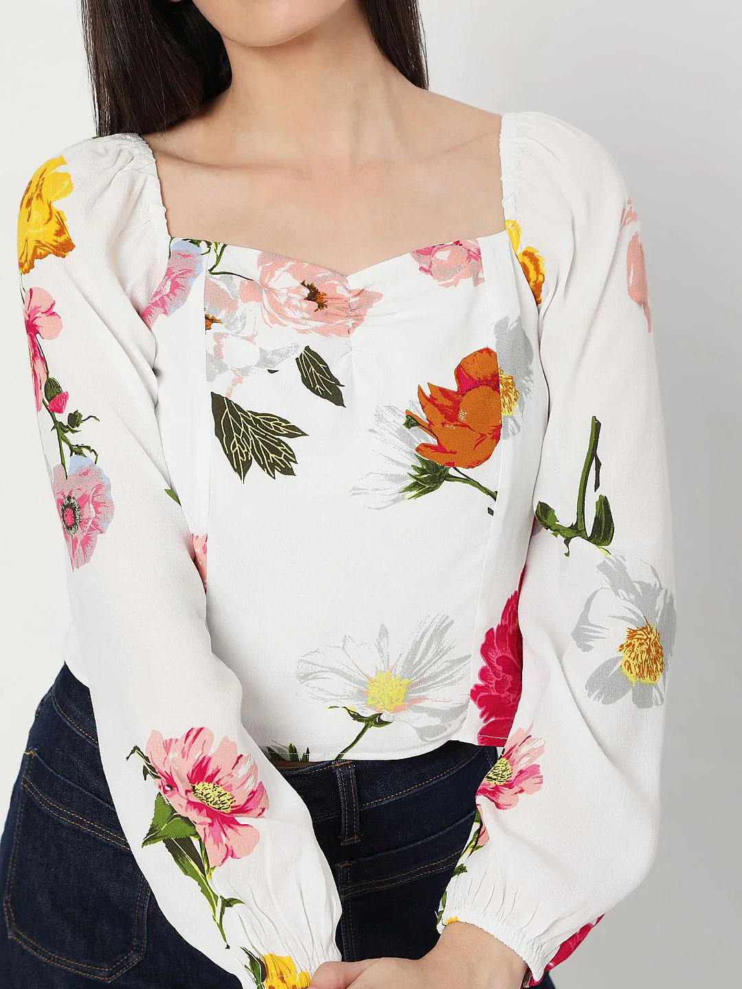 White Floral Top - Image 6
