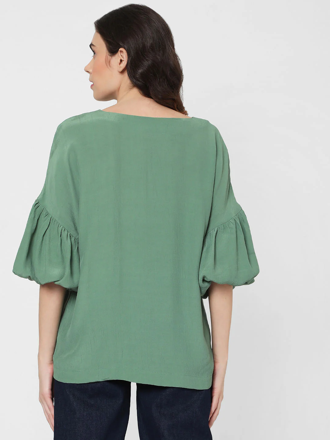Green Puff Sleeves Top - Image 4