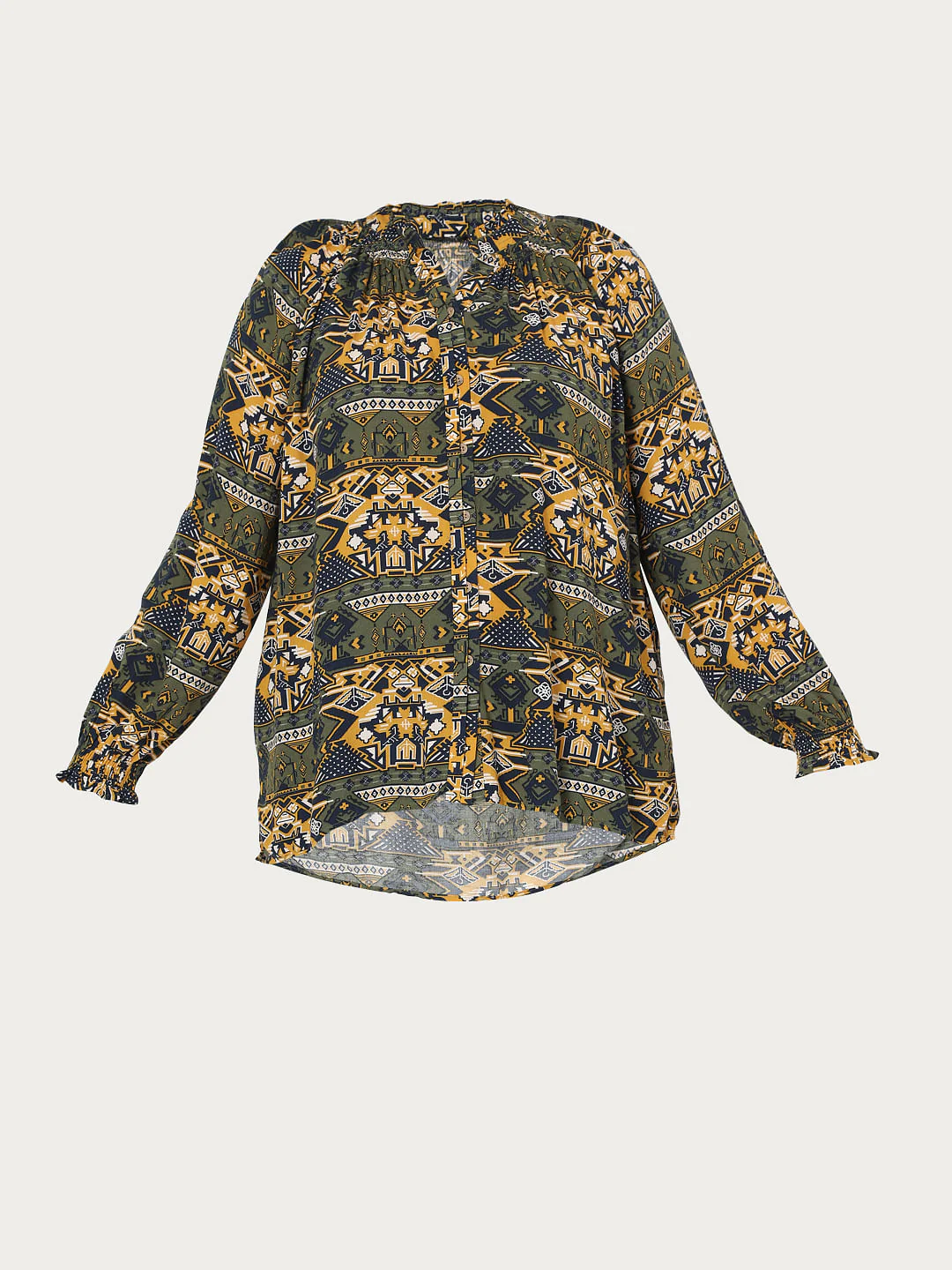 Curve Green Aztec Print Top - Image 7