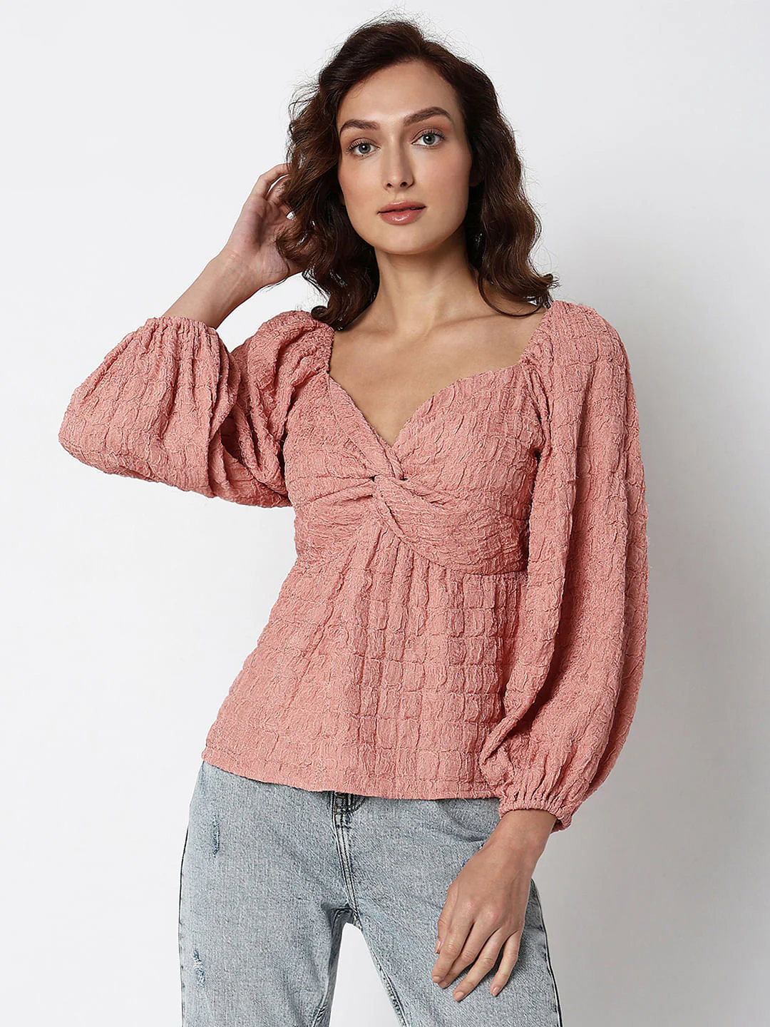 Pink Textured Top - Image 2