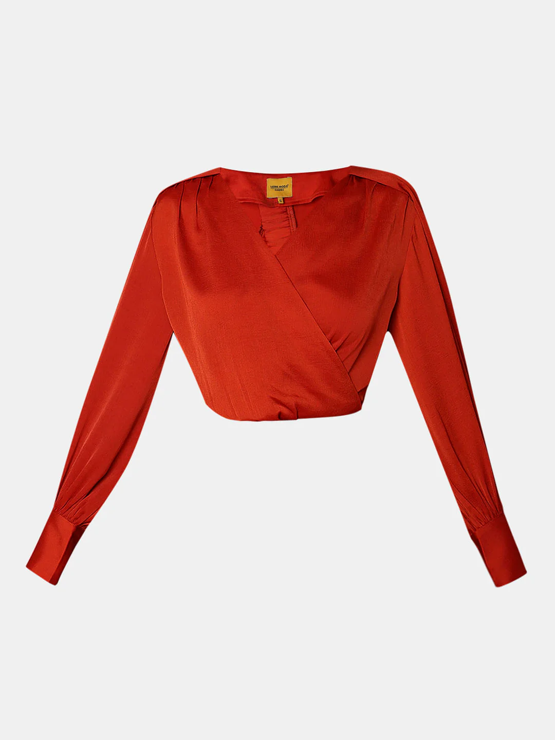 Marquee Red Overlap Cropped Top - Image 7