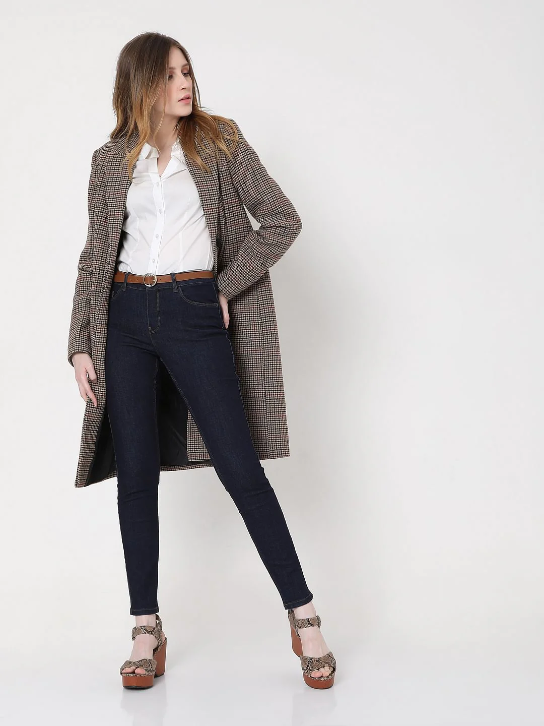 Blue Mid Rise Skinny Jeans