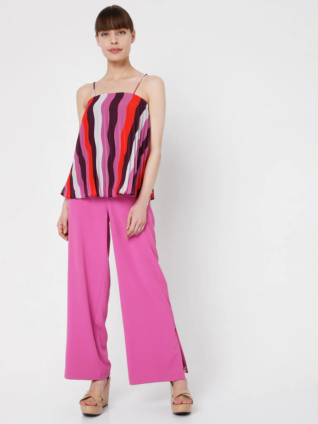 Purple Asymmetrical Striped Top - Image 5