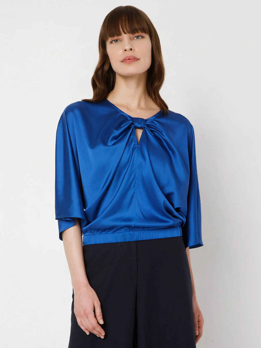 Blue Plain Coloured Top - Image 2