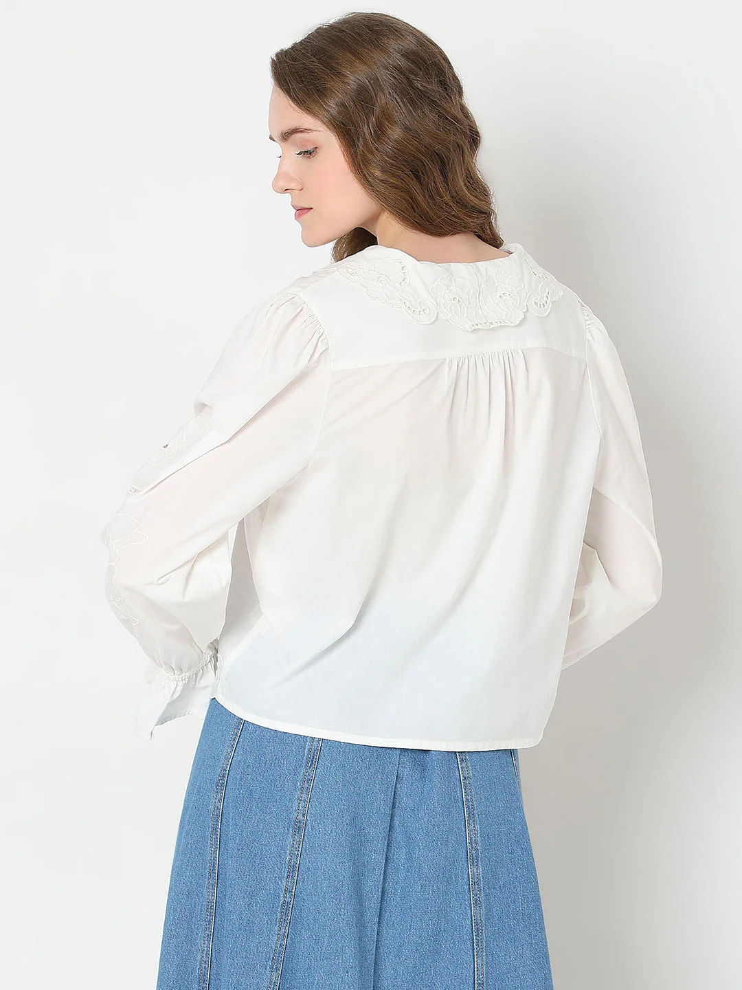White Cut-Work Detail Top - Image 4