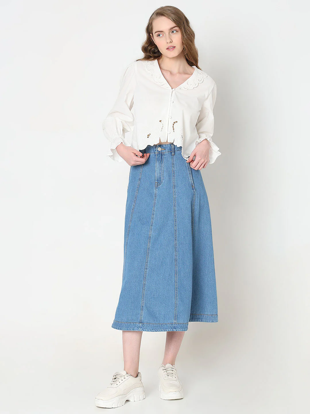 White Cut-Work Detail Top - Image 5
