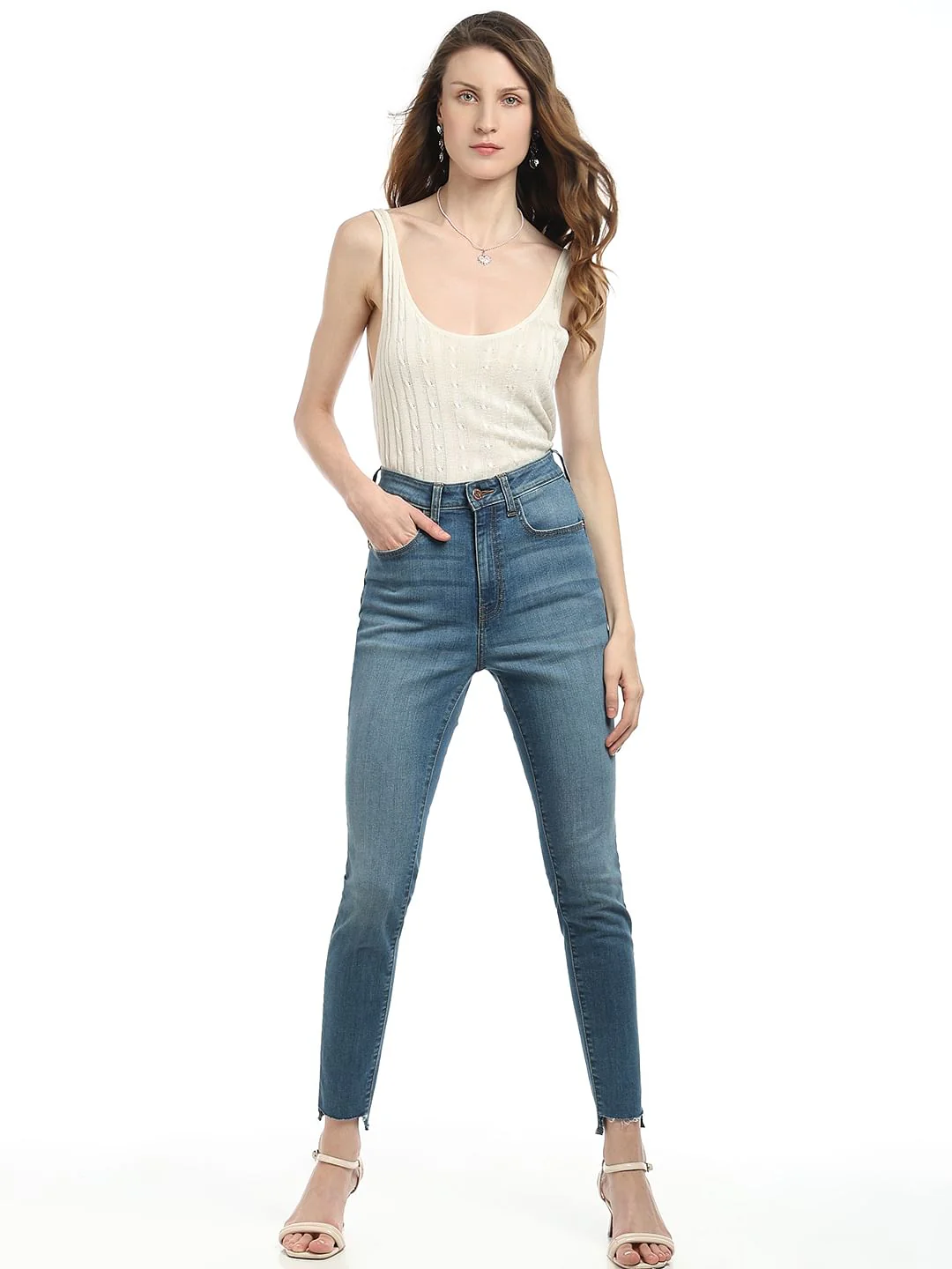 Blue High Rise Wendy Skinny Fit Jeans