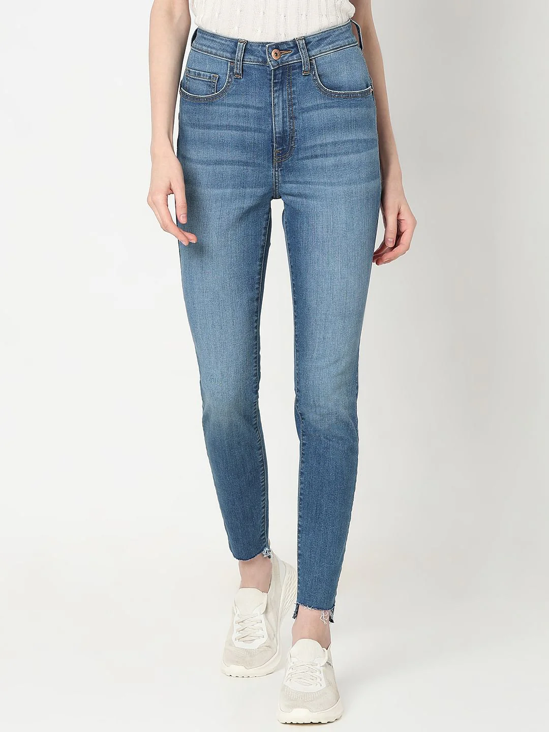 Blue High Rise Wendy Skinny Fit Jeans - Image 2