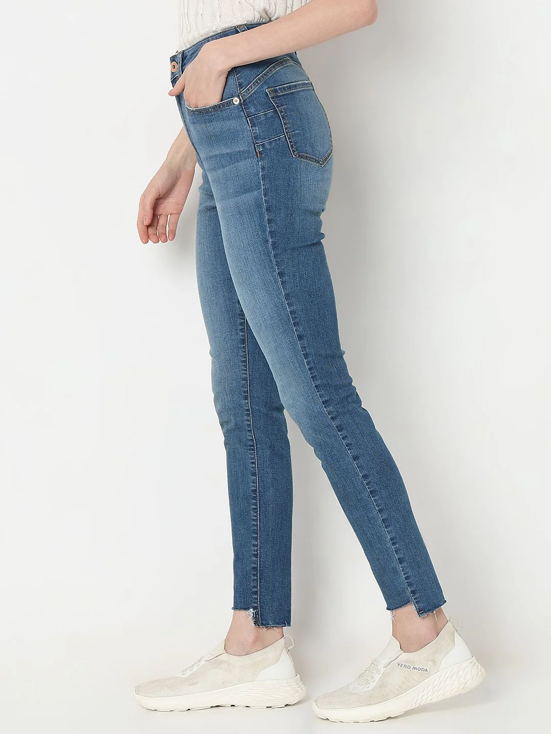 Blue High Rise Wendy Skinny Fit Jeans - Image 3