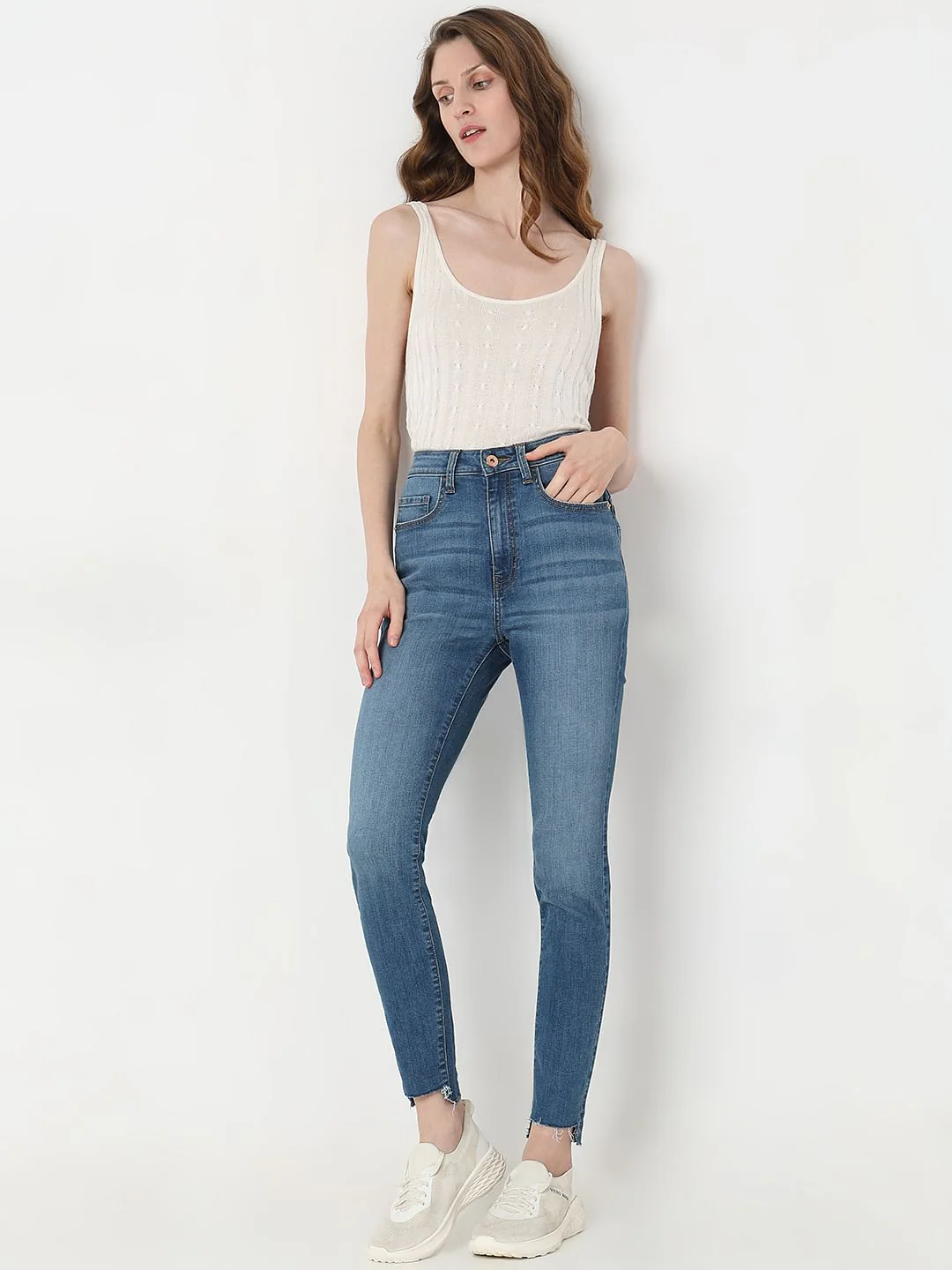 Blue High Rise Wendy Skinny Fit Jeans - Image 5