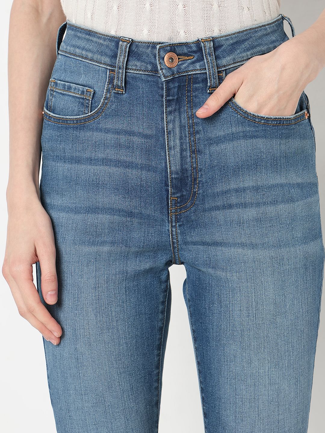 Blue High Rise Wendy Skinny Fit Jeans - Image 6