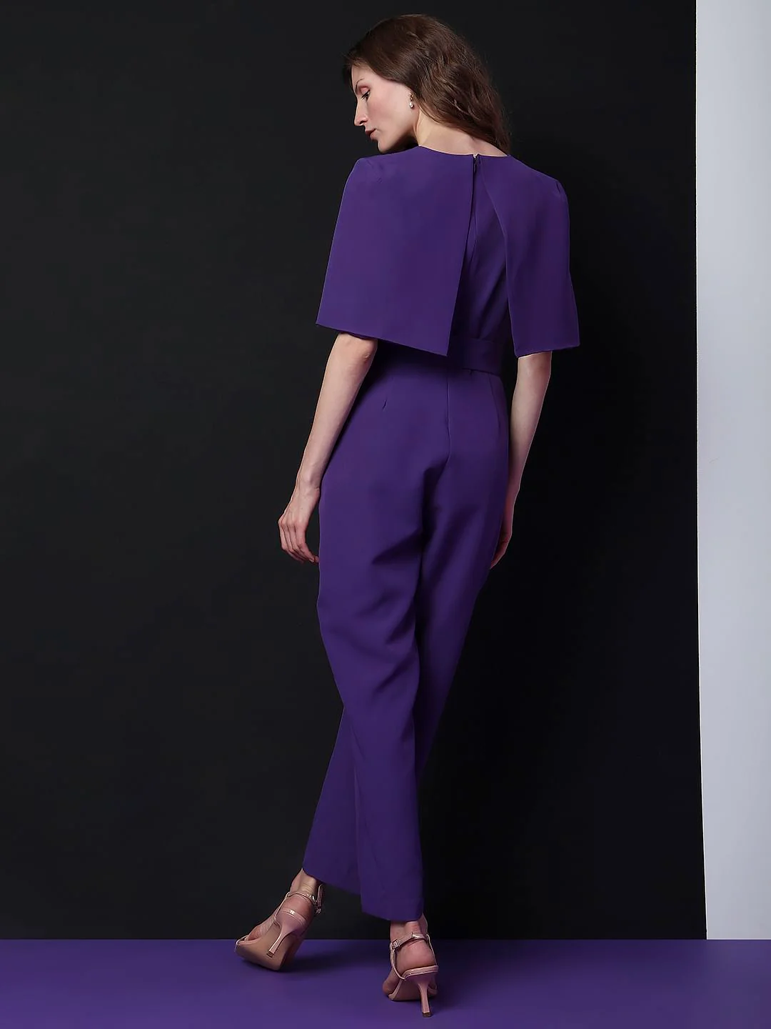 Marquee Purple Cape Jumpsuit - Image 4
