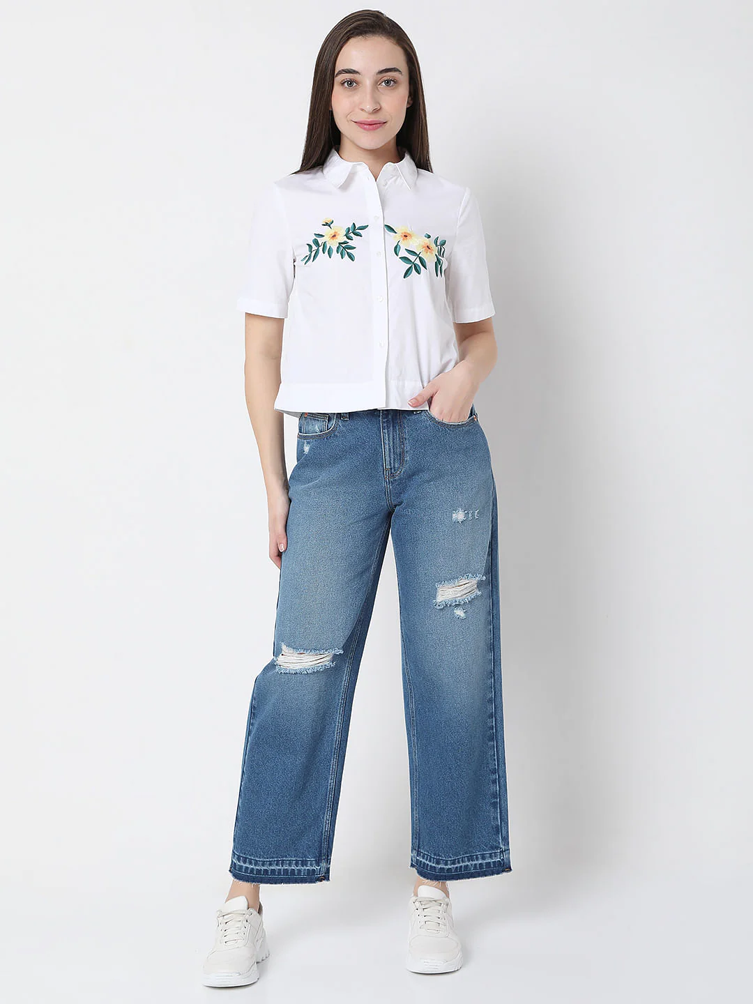 White Embroidered Shirt - Image 5