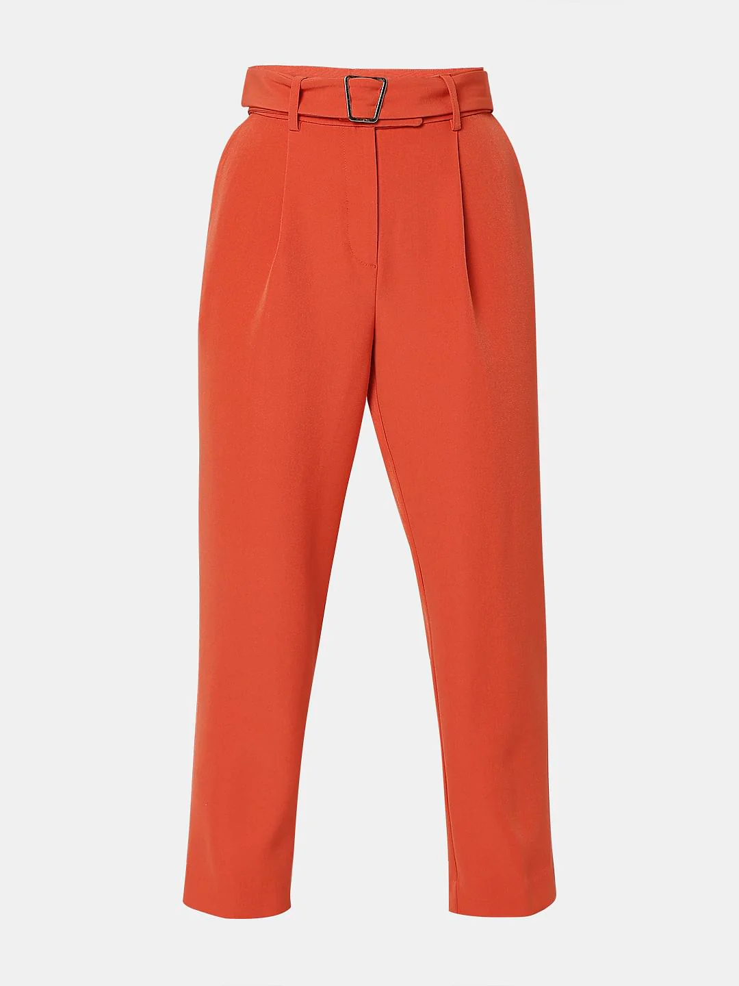 Orange High Rise Slim Fit Pants - Image 6