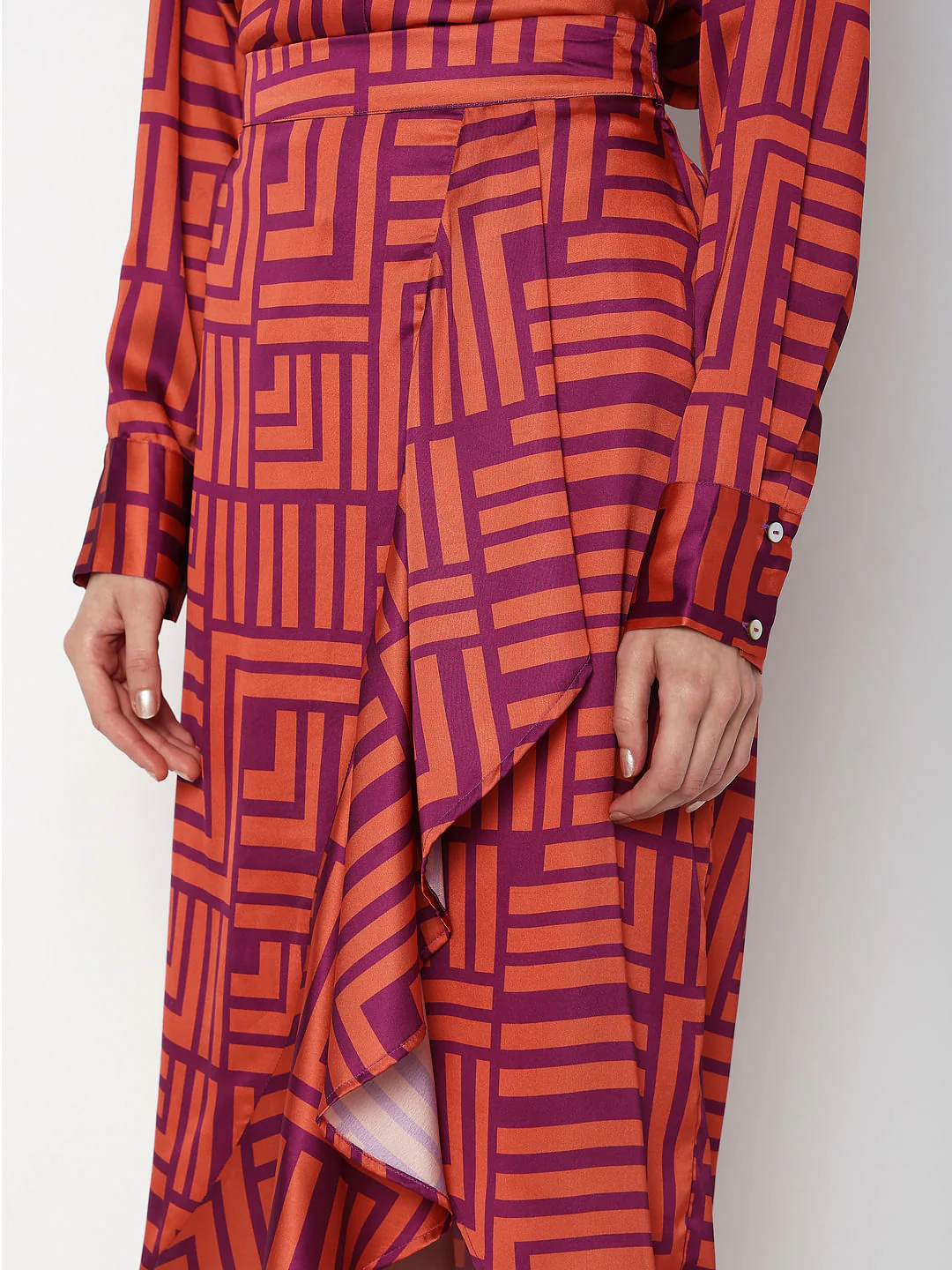 Coral High Rise Abstract Print Skirt - Image 6