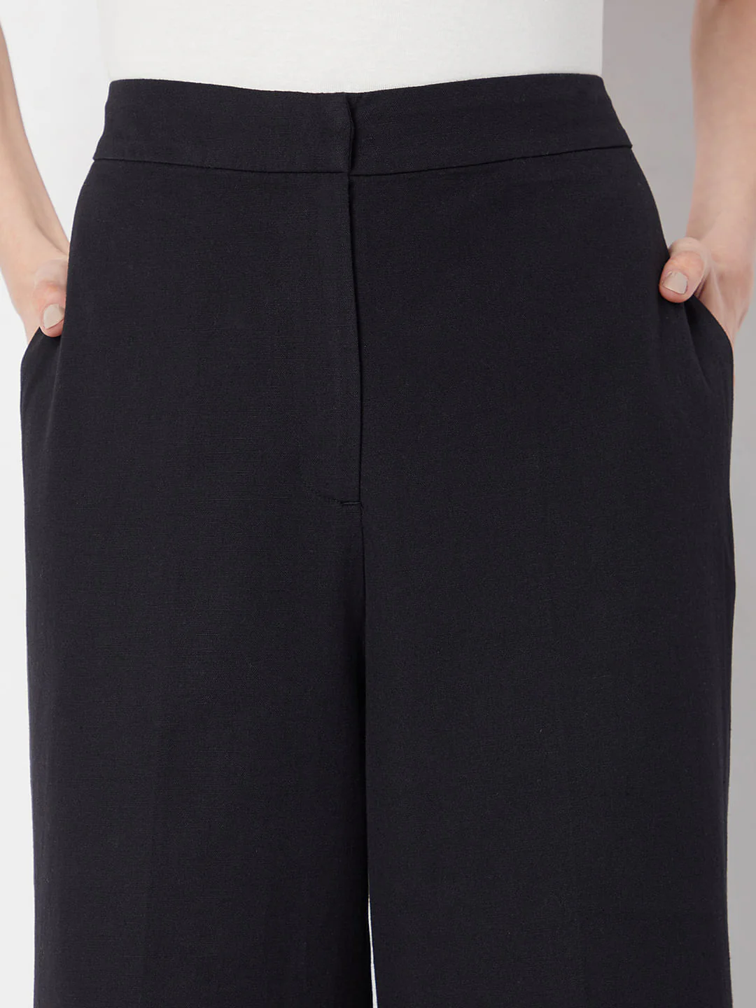 Black High Rise Wide Leg Pants - Image 6