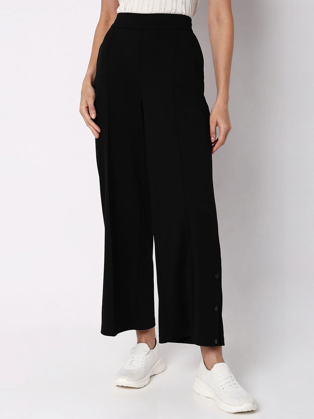 Black High Rise Wide Leg Pants - Image 2