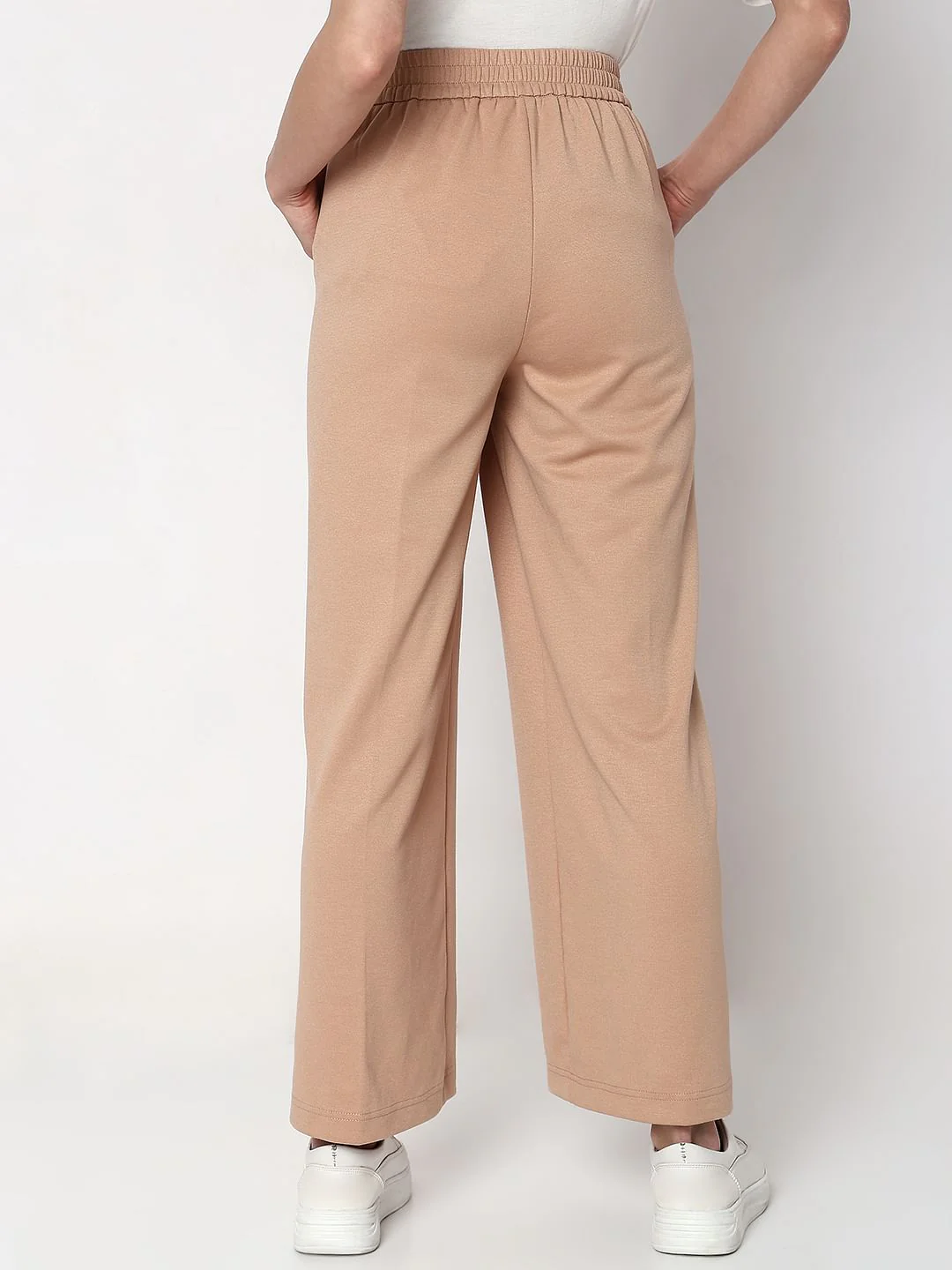 Beige High Rise Wide Leg Pants - Image 4