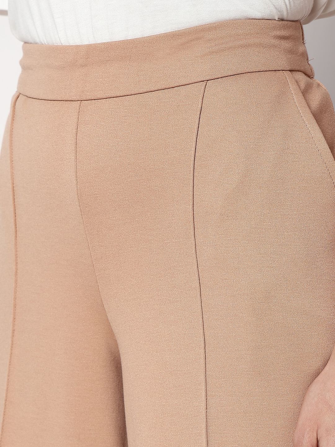 Beige High Rise Wide Leg Pants - Image 6