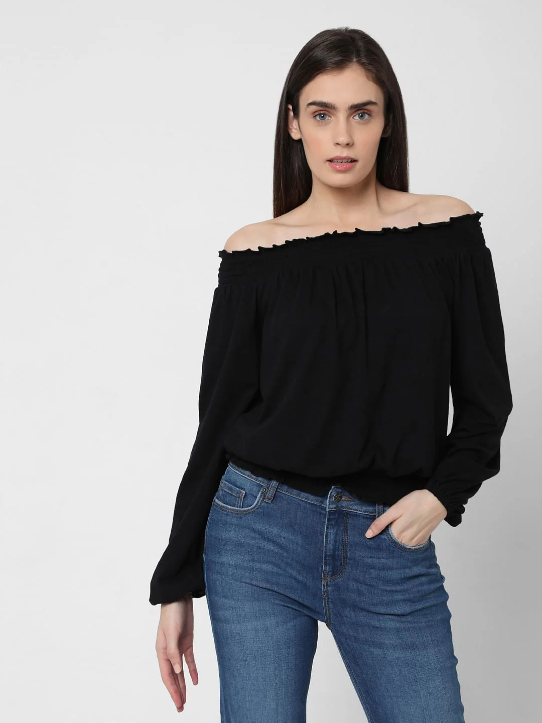 Black Off Shoulder Top - Image 2