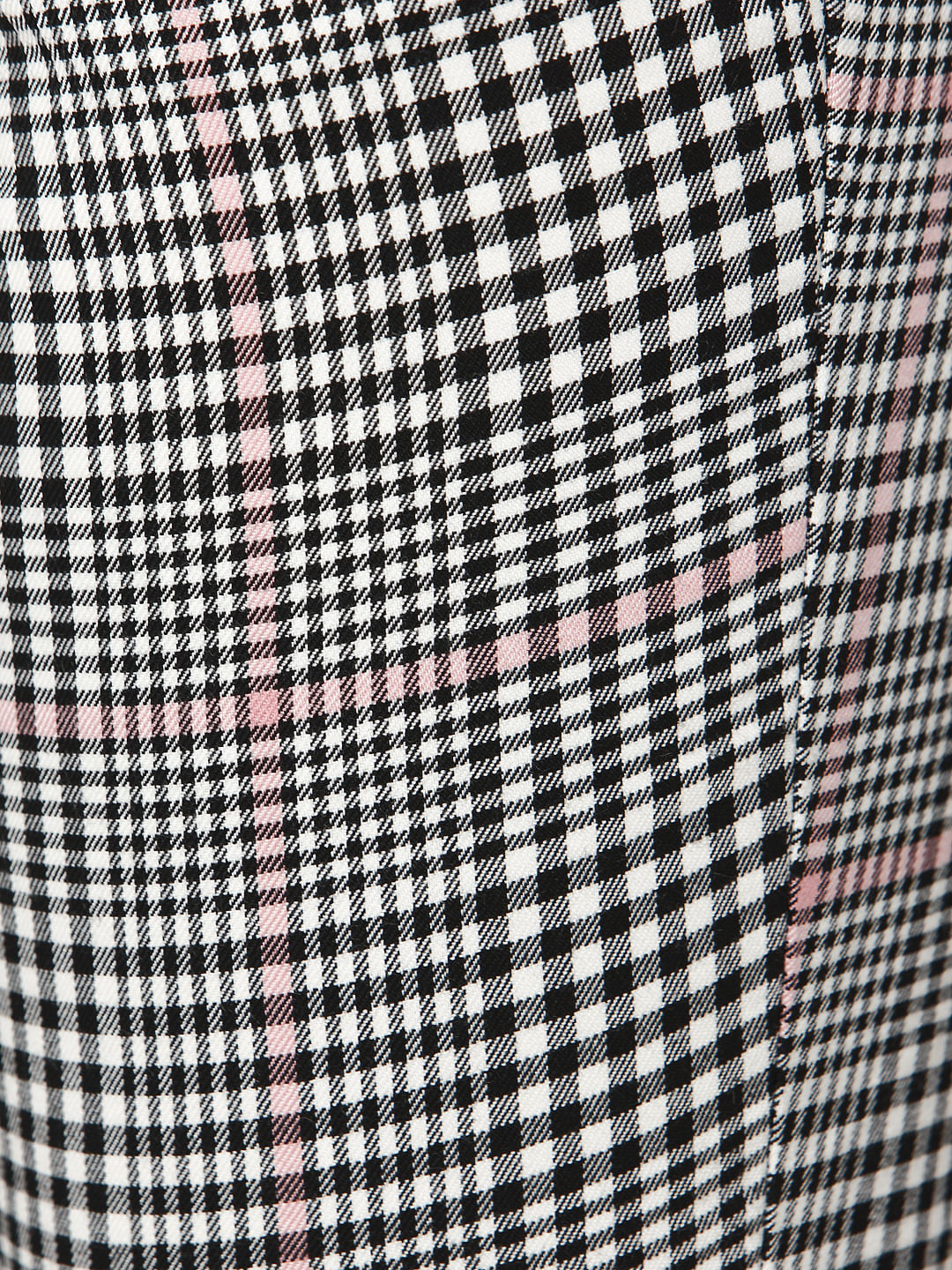 Black Mid Rise Check Ankle Length Pants - Image 9