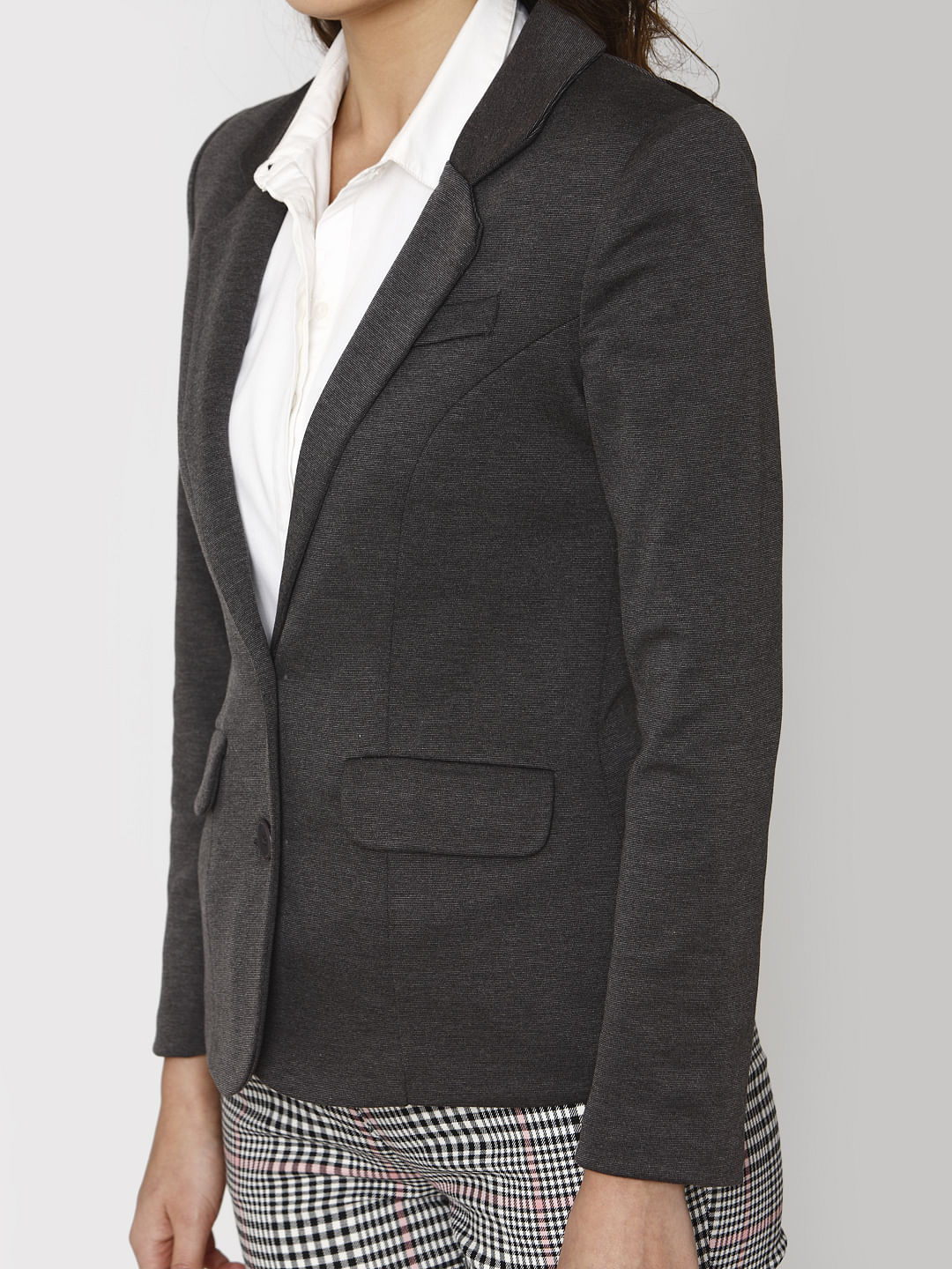Grey Slim Fit Blazer - Image 3