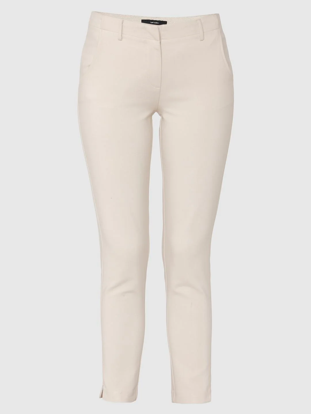 Beige Mid Rise Ankle Length Slim Fit Pants - Image 8