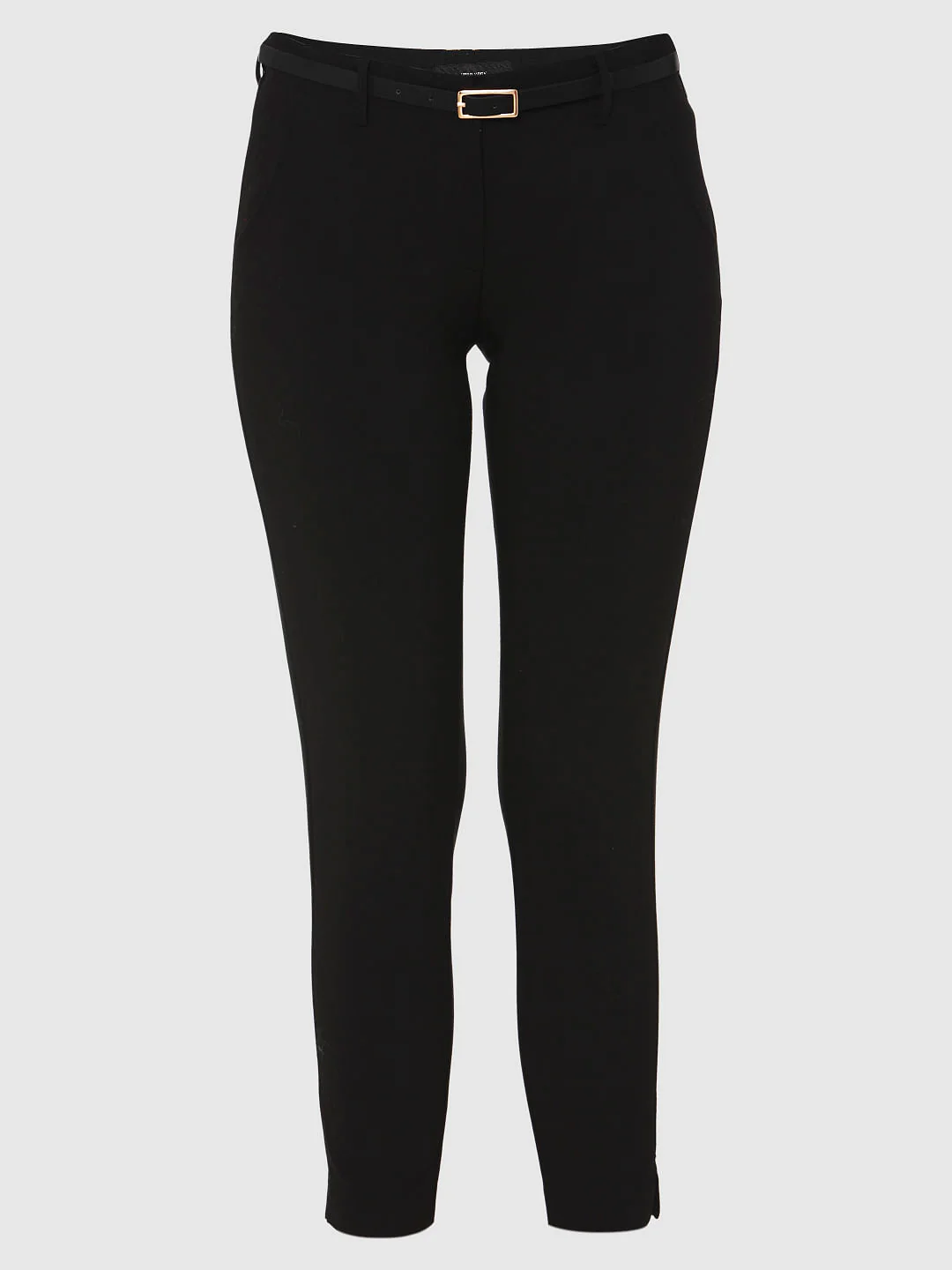 Black Mid Rise Ankle Length Slim Fit Pants - Image 7