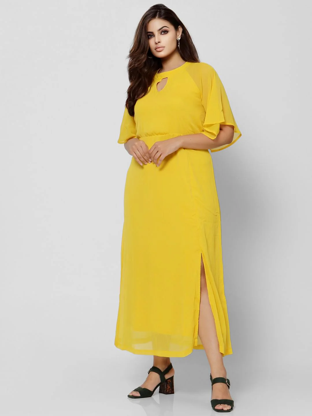 Curve Yellow Maxi Dress - Image 2