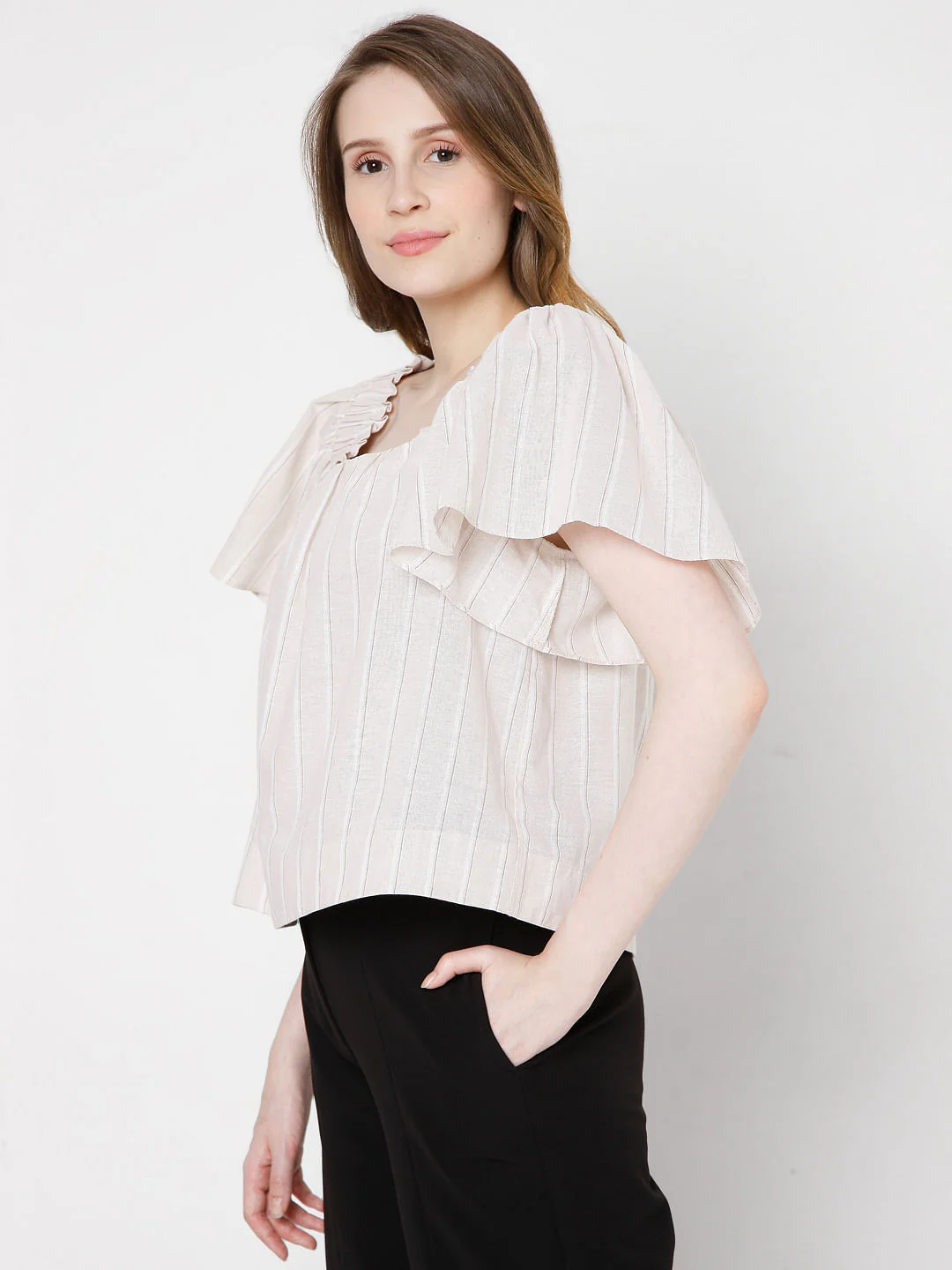 Beige Striped Top - Image 3