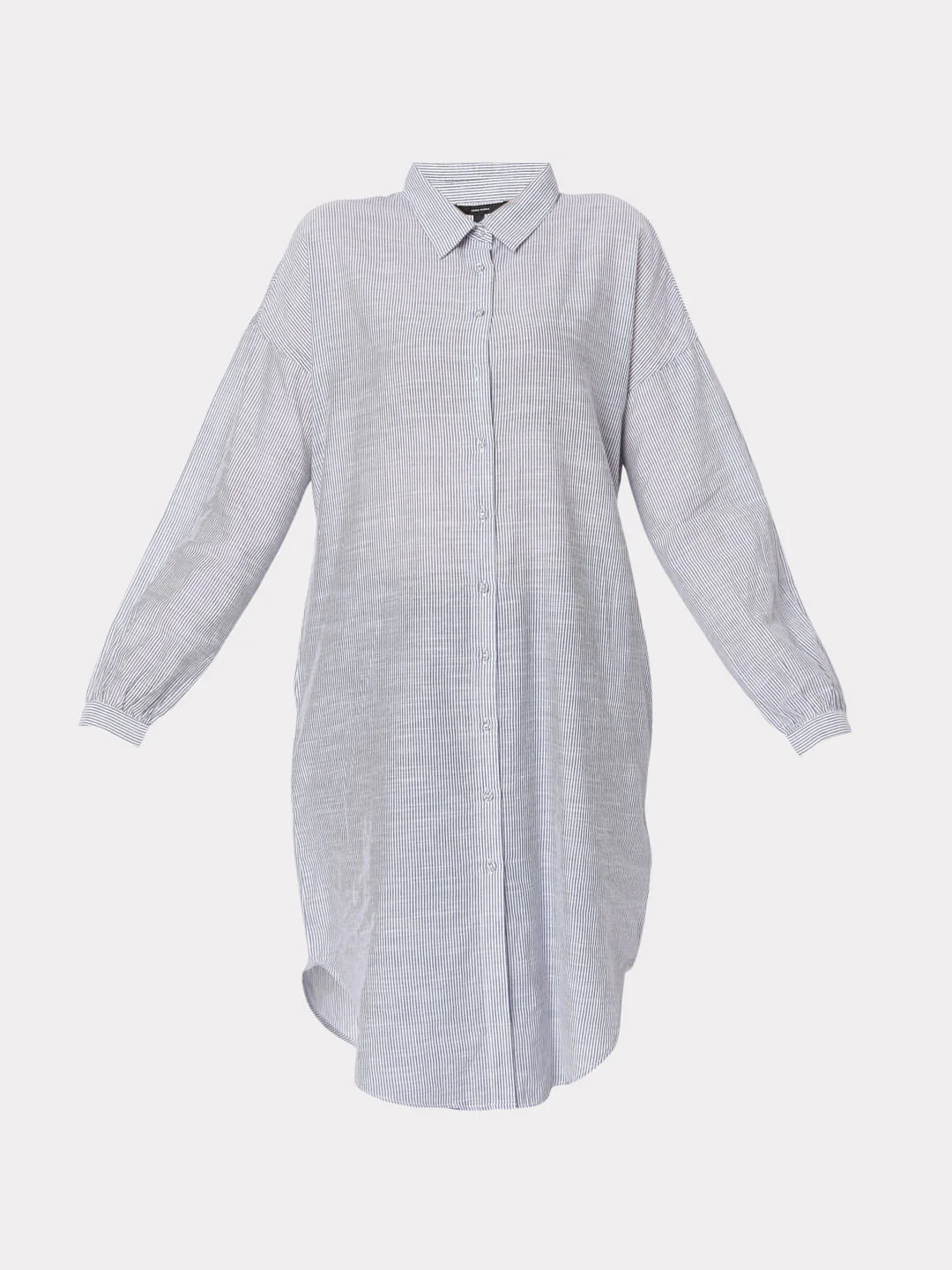Blue Striped Long Tunic Shirt - Image 6