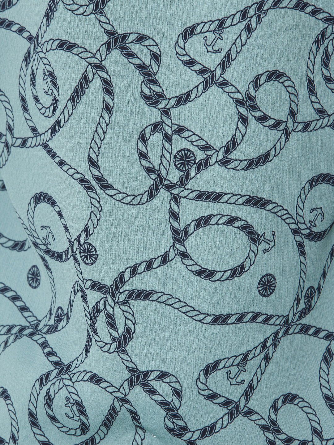 Green All Over Rope And Anchor Print Shirt - Image 9