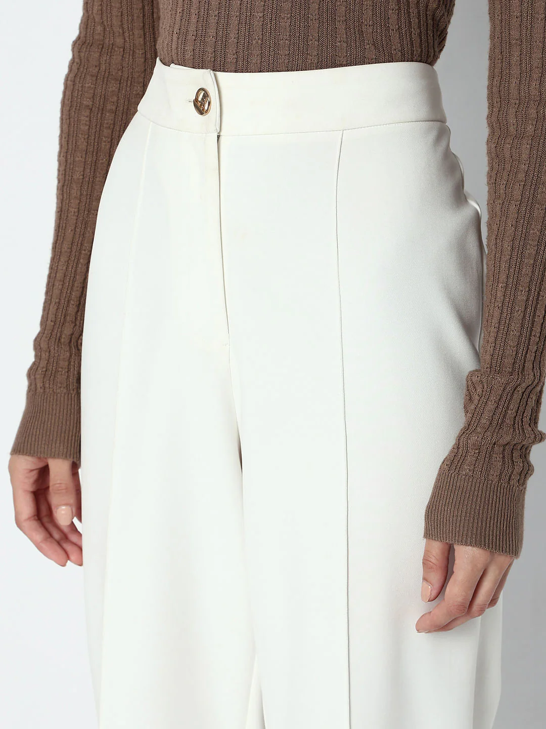 White High Rise Pants - Image 8