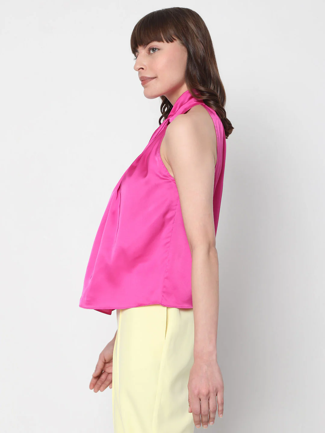 Fuschia Pink Halter Neck Top - Image 3