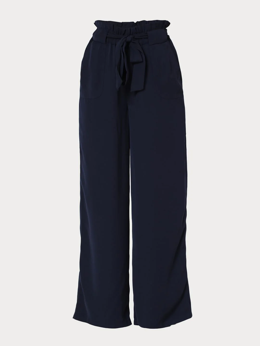 Navy Blue High Rise Wide Leg Co-Ord Set Pants - Image 7
