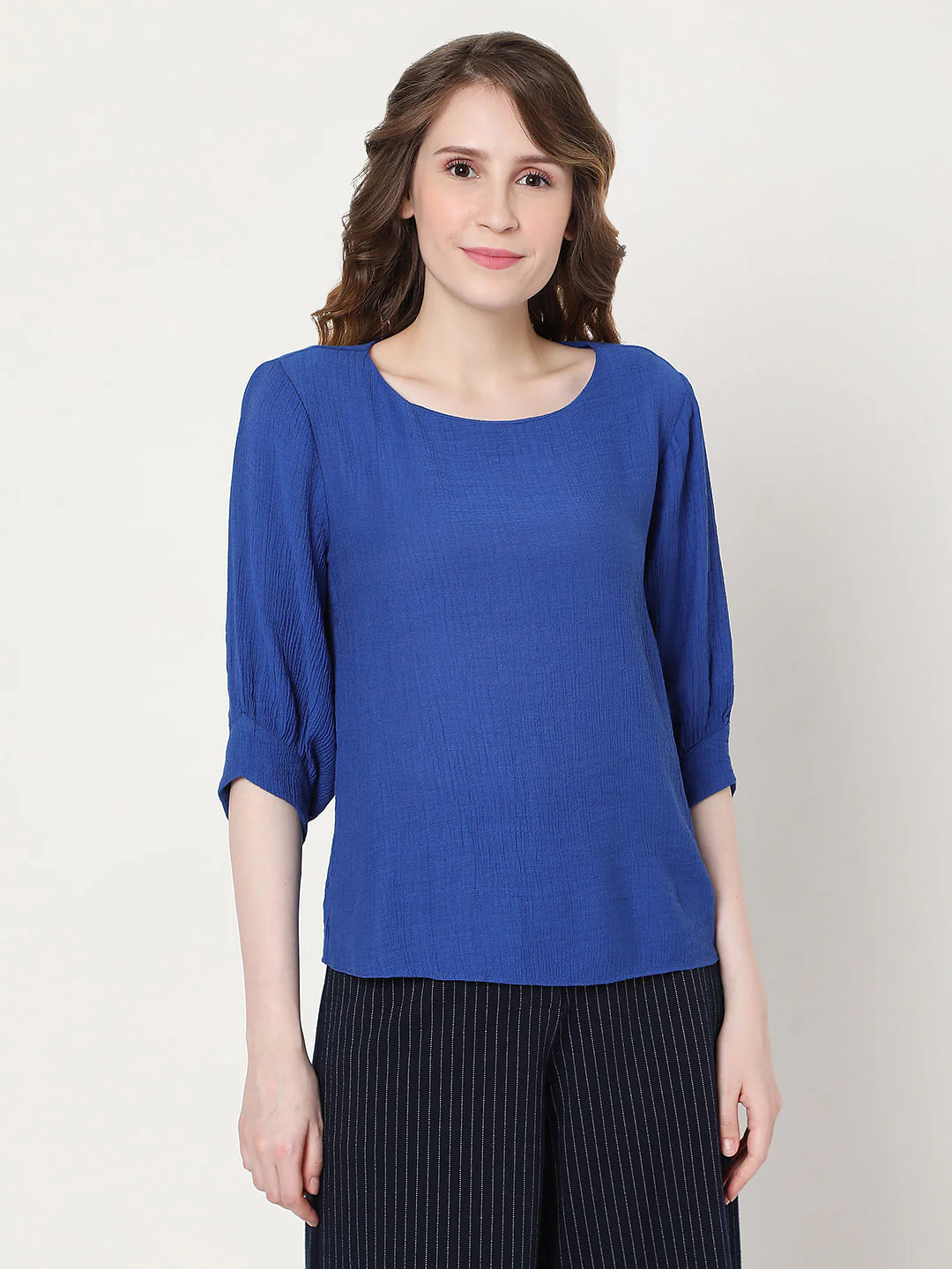 Blue Textured Top - Image 2
