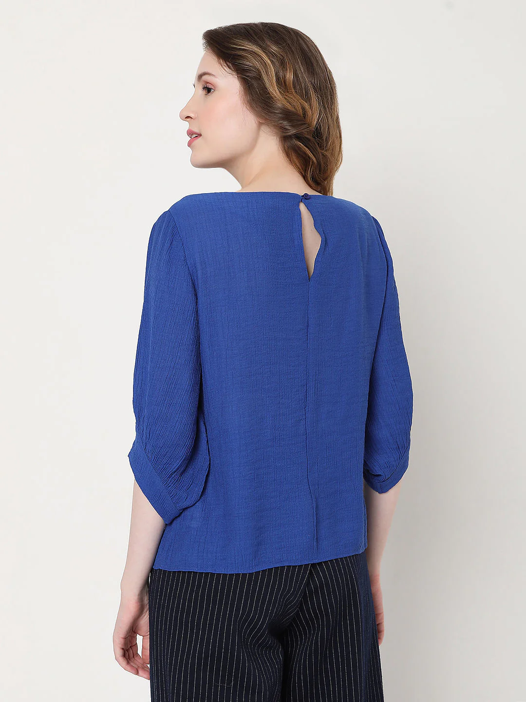 Blue Textured Top - Image 4