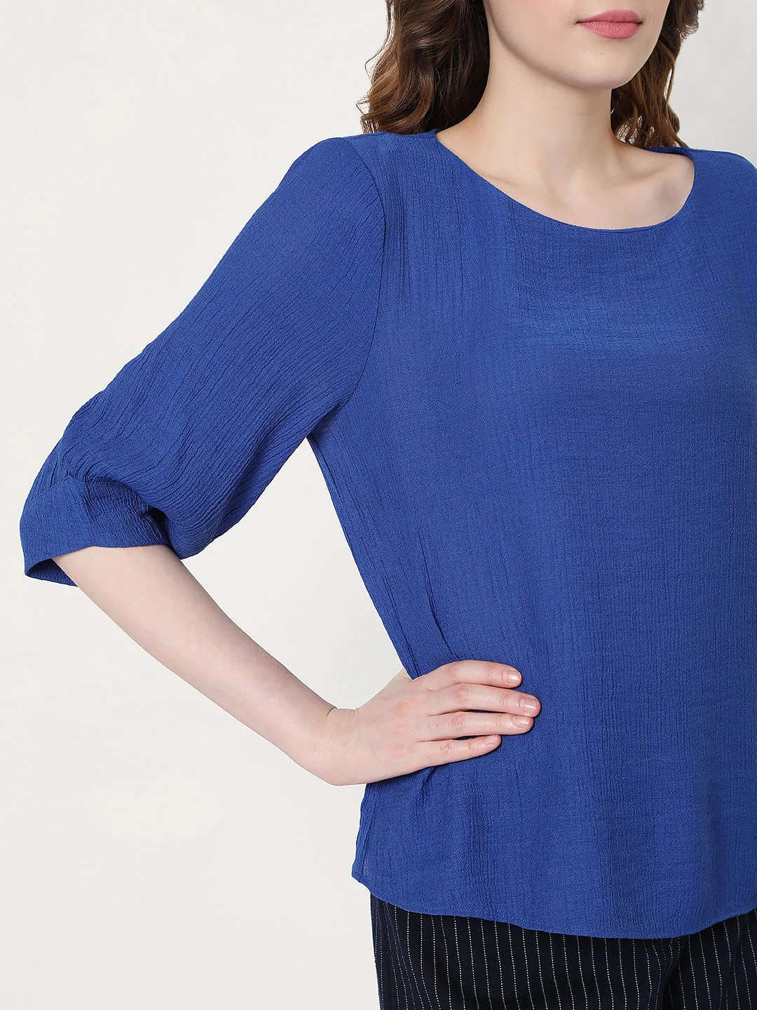 Blue Textured Top - Image 6