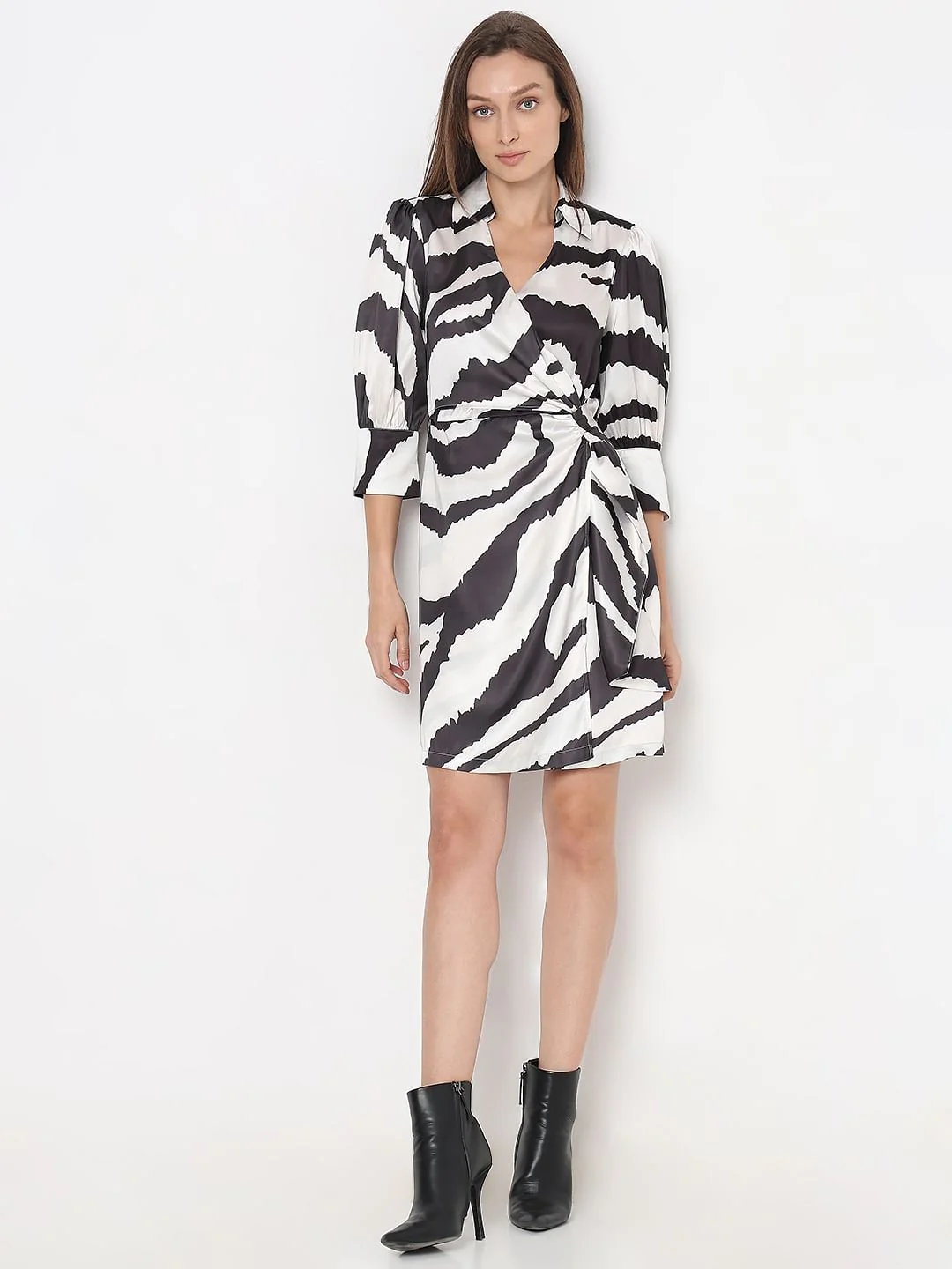 Black Zebra Print Shirt Dress - Image 5