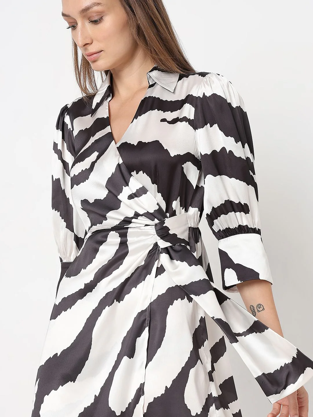 Black Zebra Print Shirt Dress - Image 6
