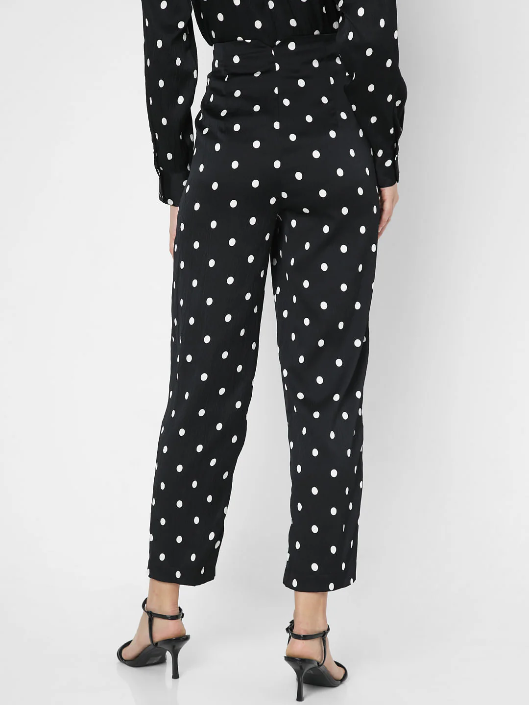Black High Rise Polka Dot Pants - Image 4