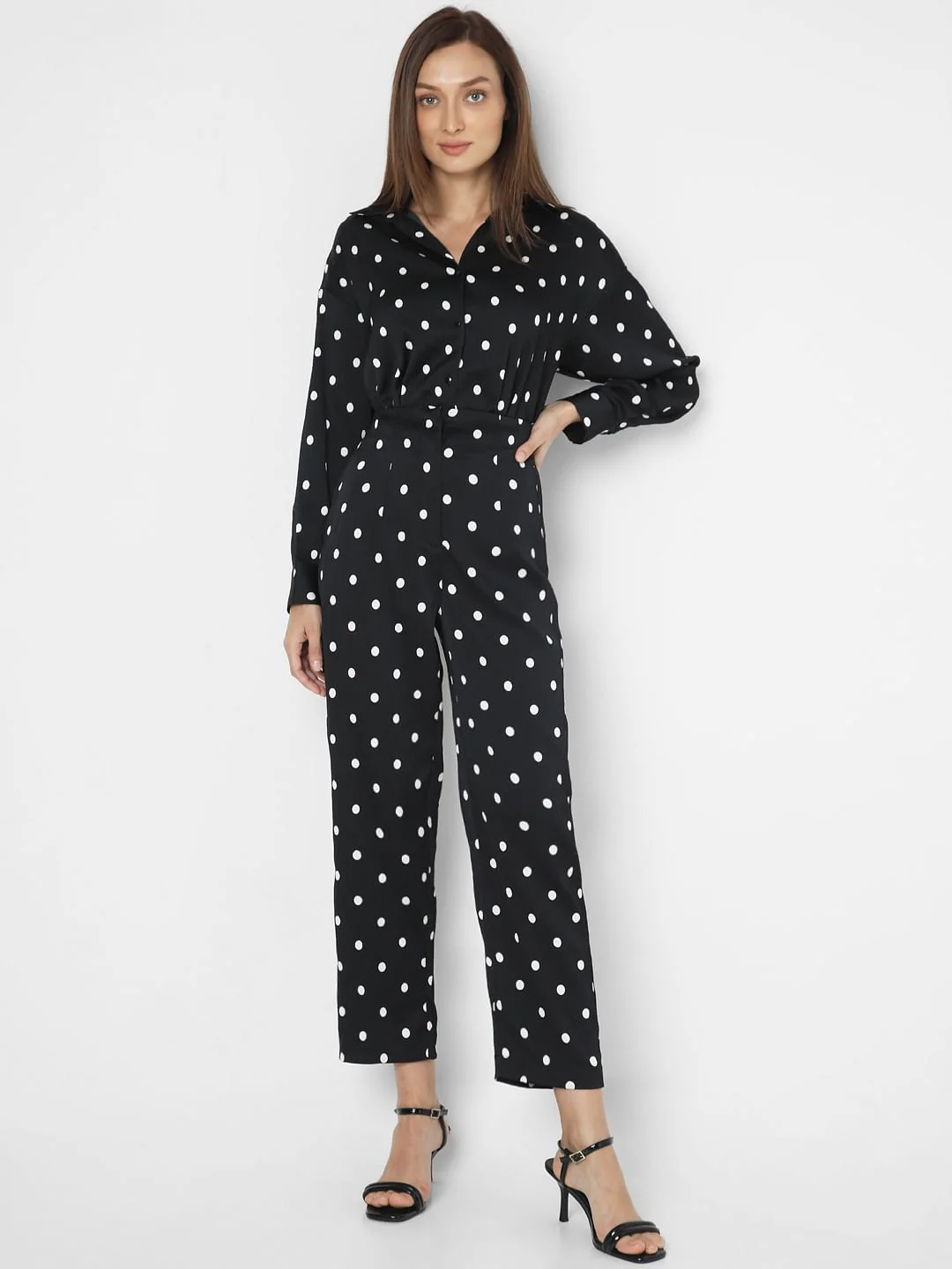 Black High Rise Polka Dot Pants - Image 5