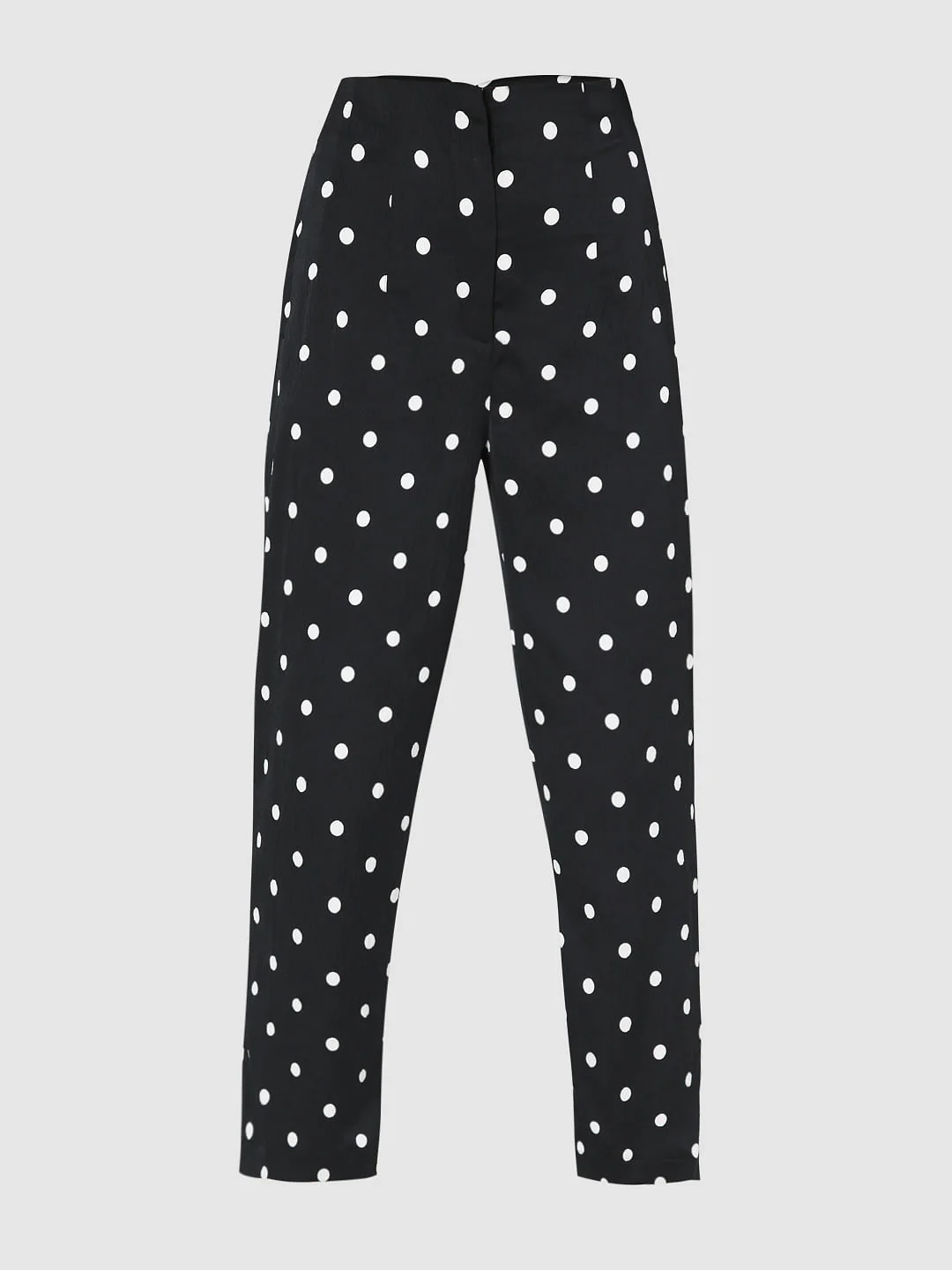 Black High Rise Polka Dot Pants - Image 7