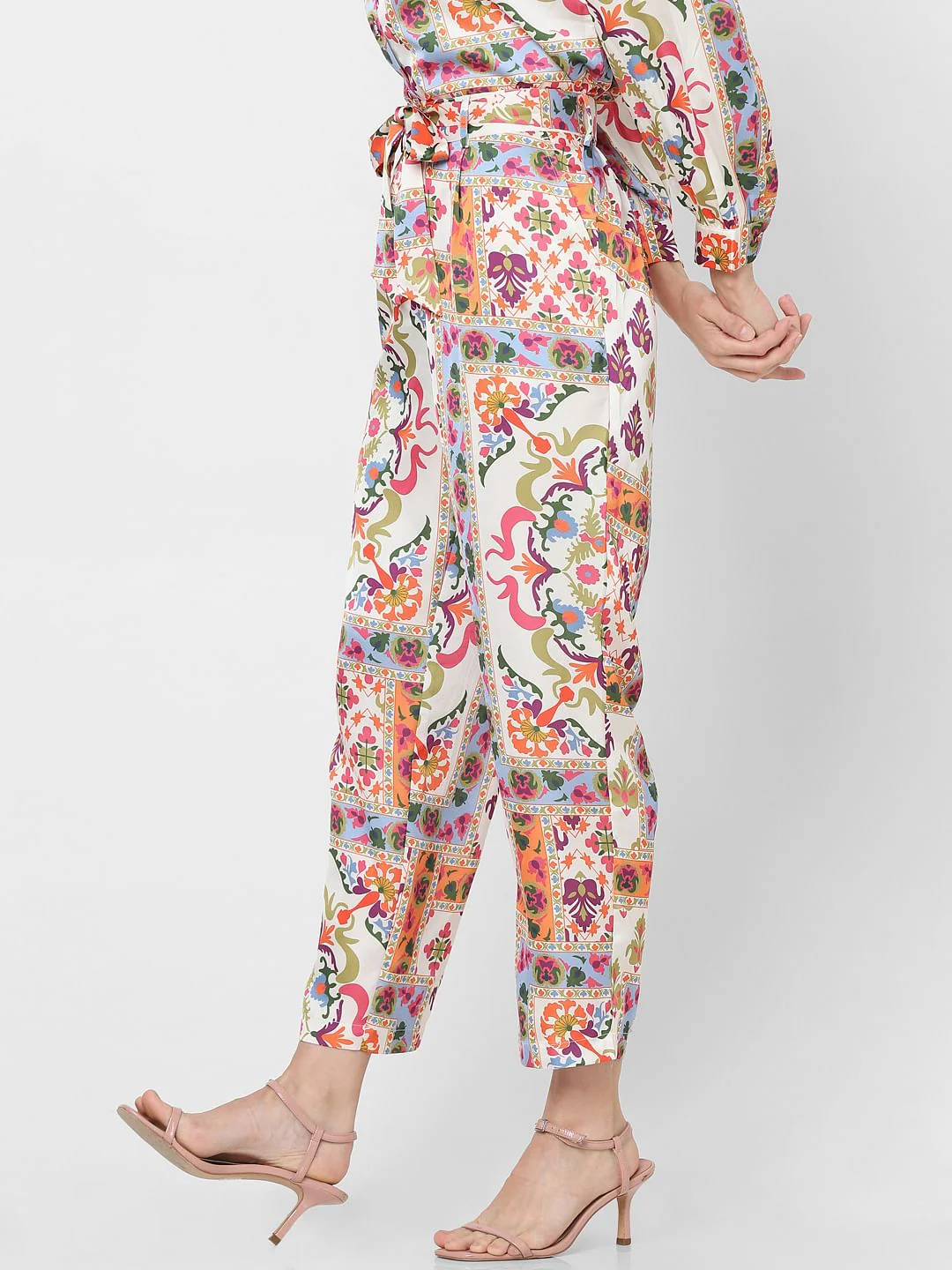 Multi-Coloured High Rise Printed Pants - Image 2
