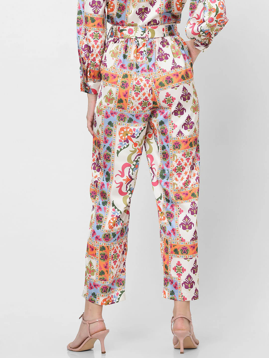 Multi-Coloured High Rise Printed Pants - Image 3