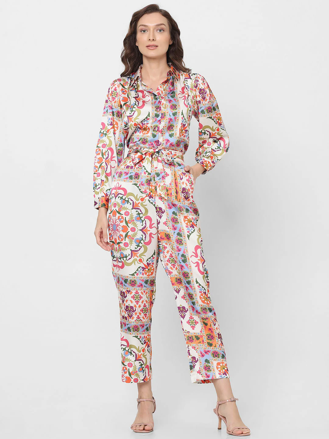 Multi-Coloured High Rise Printed Pants - Image 4