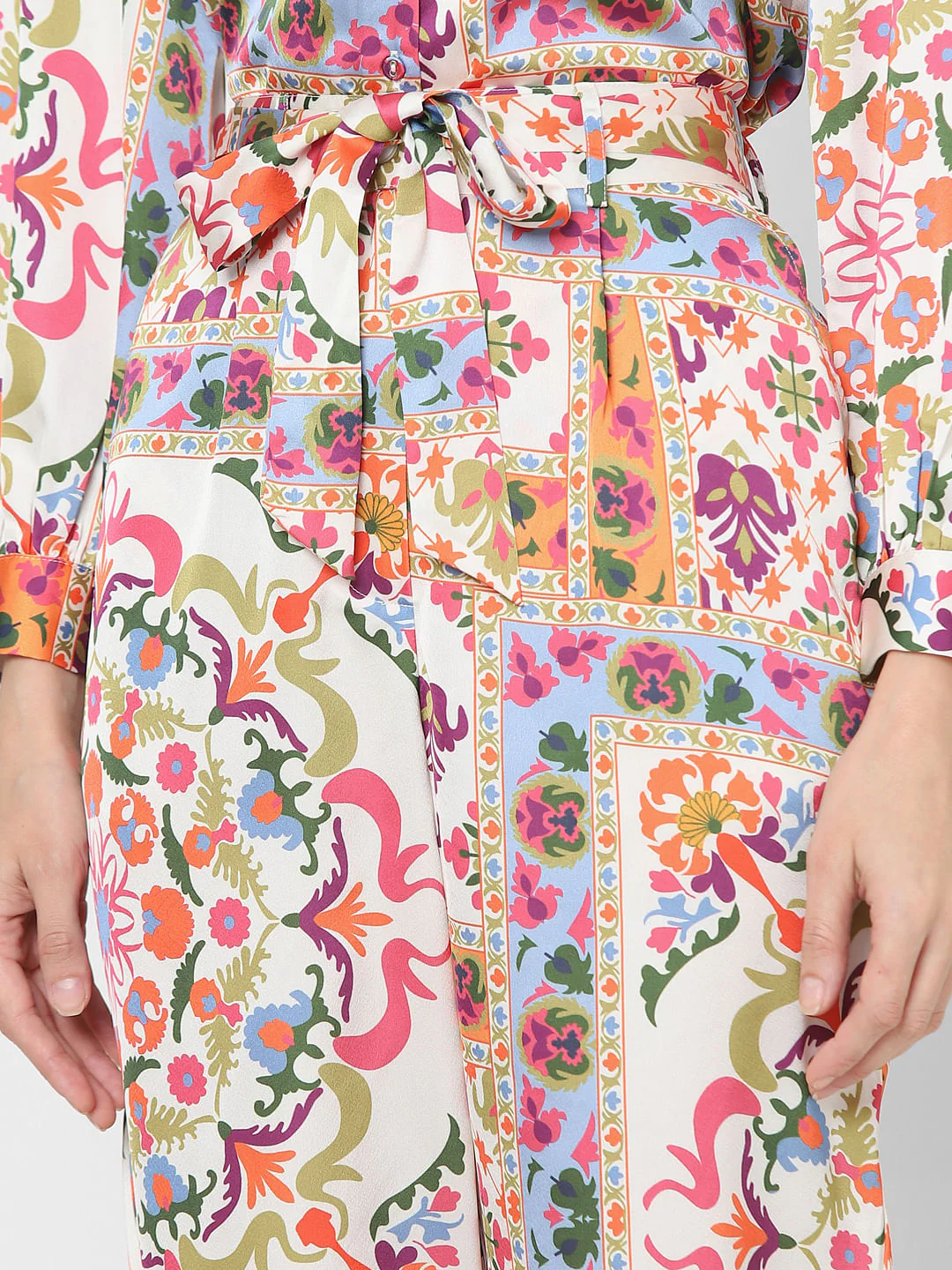 Multi-Coloured High Rise Printed Pants - Image 5