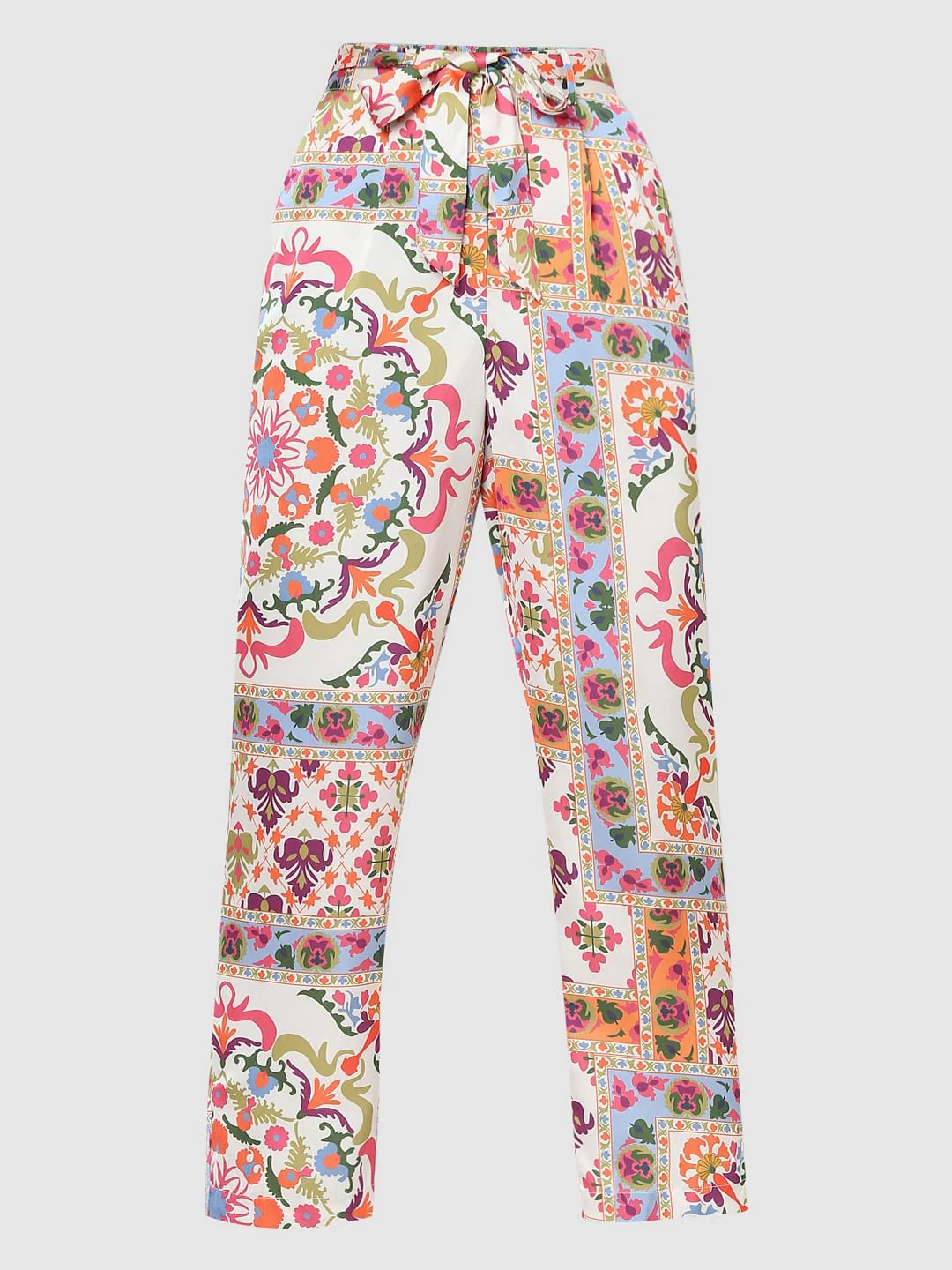 Multi-Coloured High Rise Printed Pants - Image 6